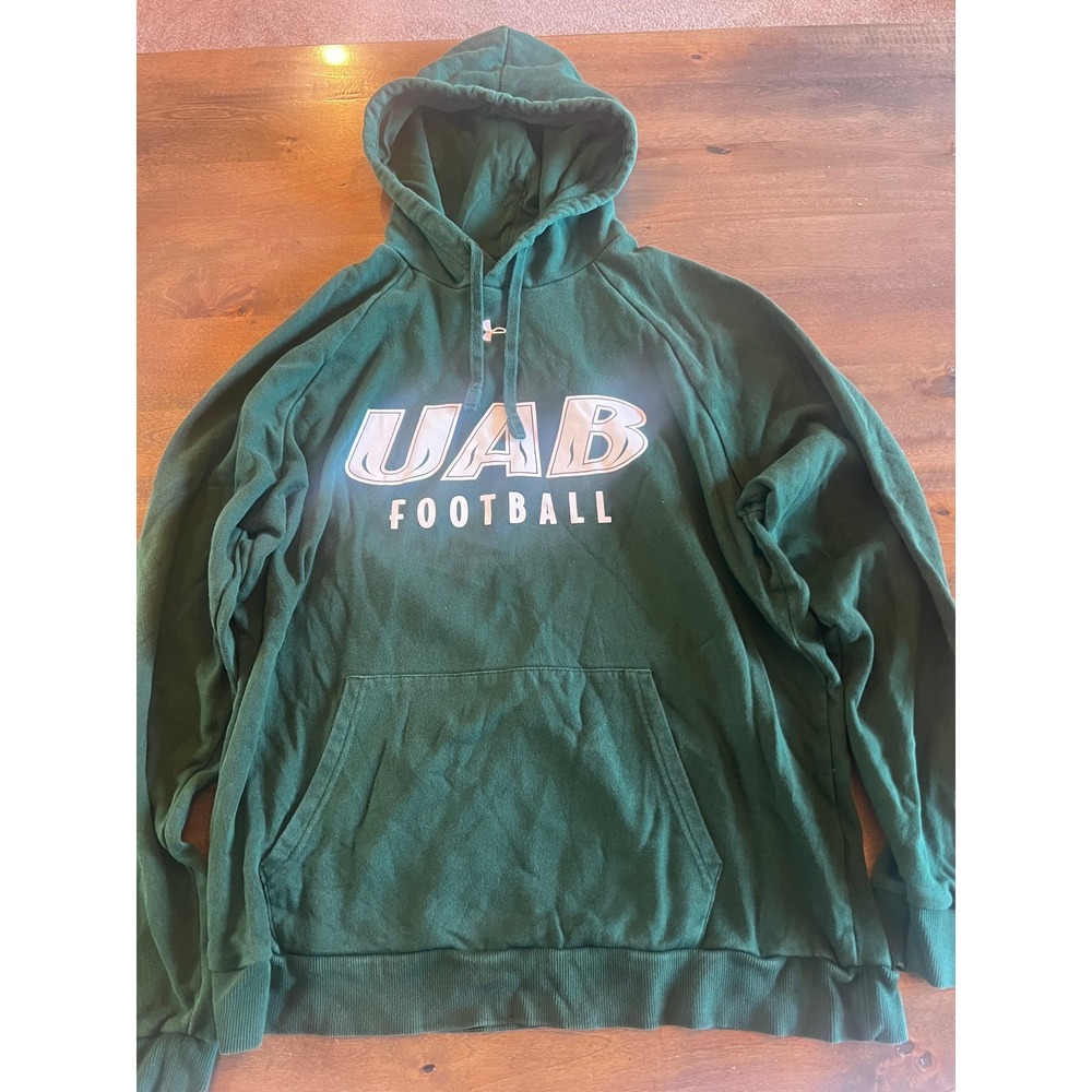 Under Armour UAB Football Hoodie Mens XL Green Pullover Sweatshirt NCAA NCAA